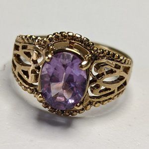 Vintage Lind (Lindenwold) 14kt HGE Purple Ring Size 8